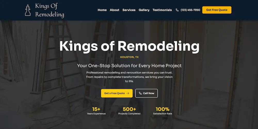 Remodeling Company Landing Page
